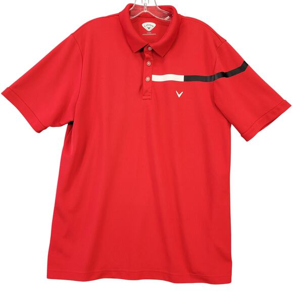 Callaway Other - Callaway Red Golf Polo Shirt Sporty Classic Short Sleeves Button Up Mens Size L